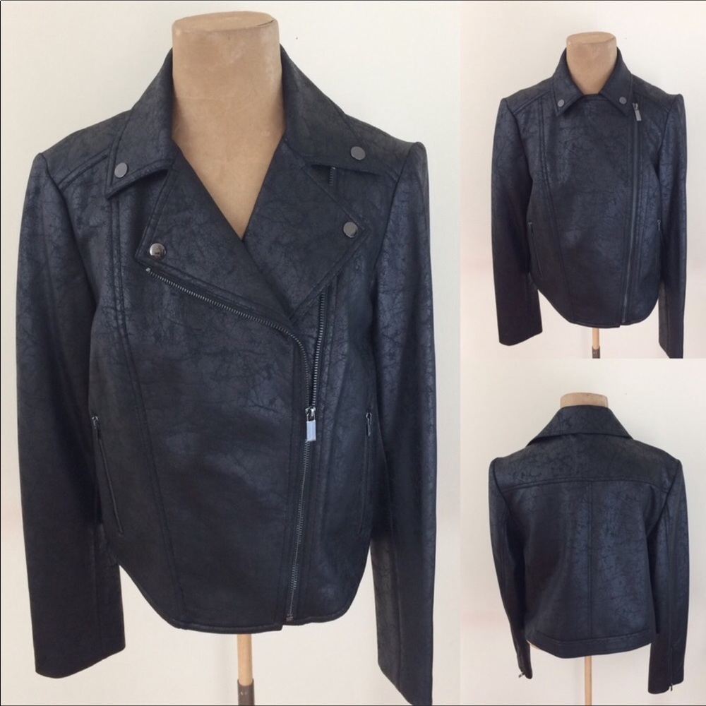 Jones New York Moto Zipper Jacket Black Medium